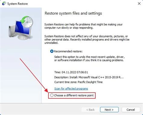 Revert Windows Using System Restore Point