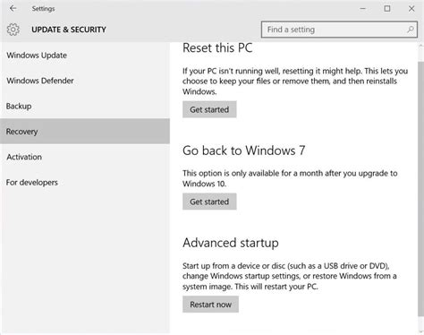 Revert to Windows 7 from Windows 10