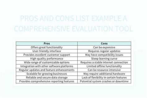 Review pros and cons