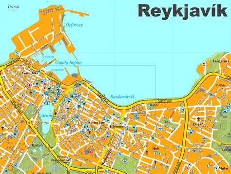 Reykjavik City Map Printable