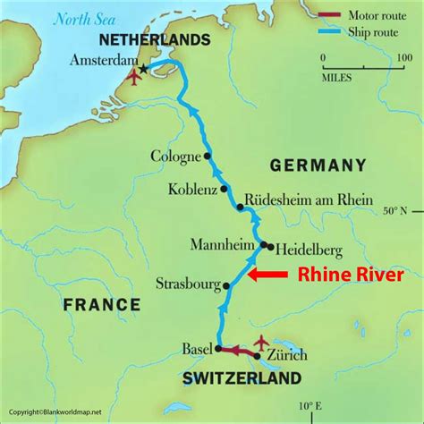 Rhine River On Map Of Europe
