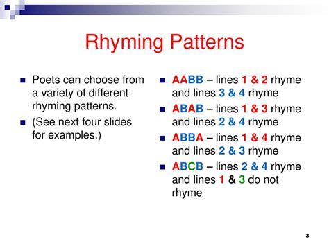 Rhyming Patterns For Poems