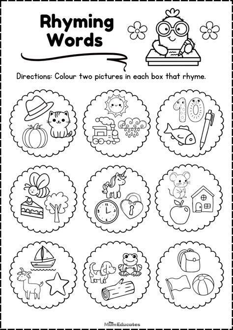 Rhyming Worksheet Coloring