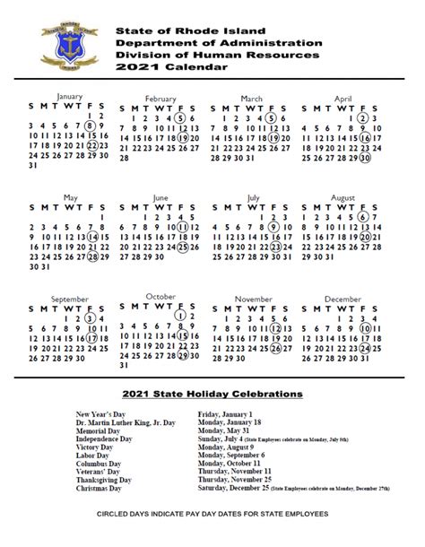 Ri State Employee Calendar 2024