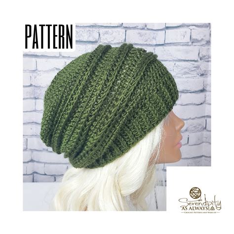 Ribbed Slouchy Beanie Crochet Pattern