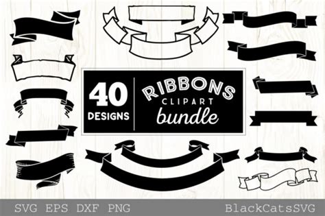 Download Ribbons Clipart Bundle 40 Designs Files DXF Files