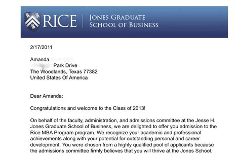Rice Letter of Recommendation