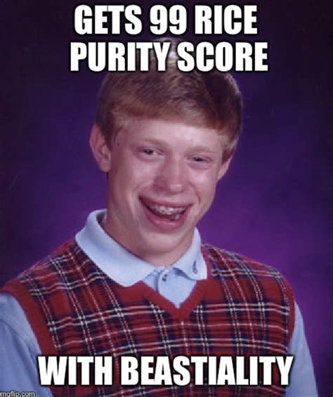 Rice Purity Test Meme