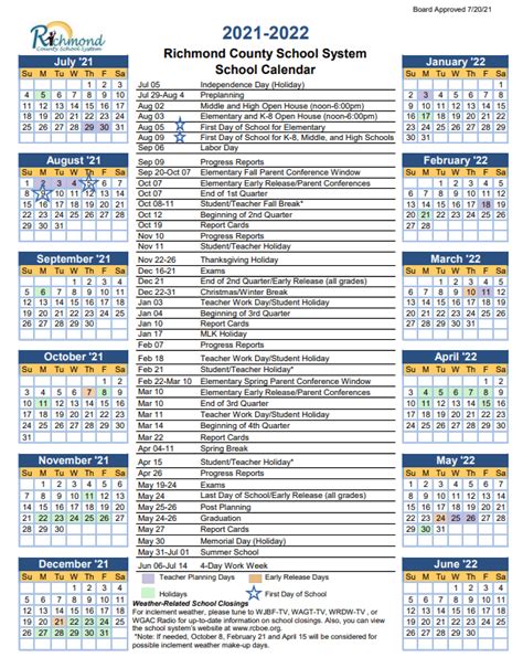 Richmond Academy Calendar