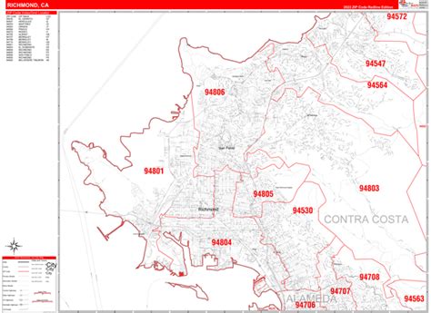Richmond, California (CA) Zip Code Map Locations, Demographics list