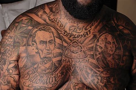 American Rapper, Rick Ross Shows Off New Tattoo