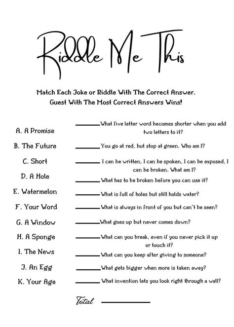 Riddle Me This Quizzes