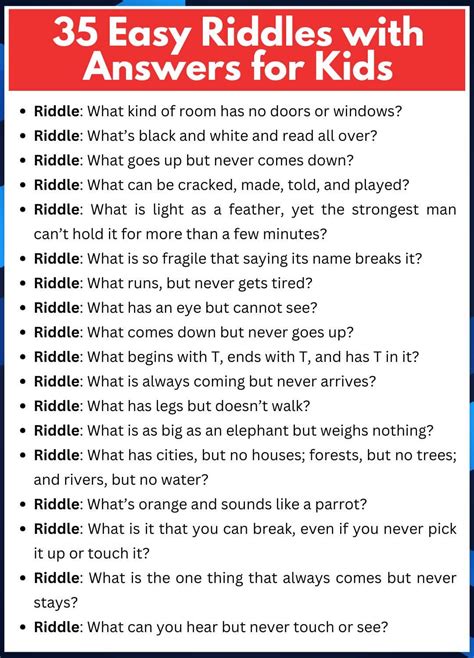 Riddles For Kids Easy With Answers