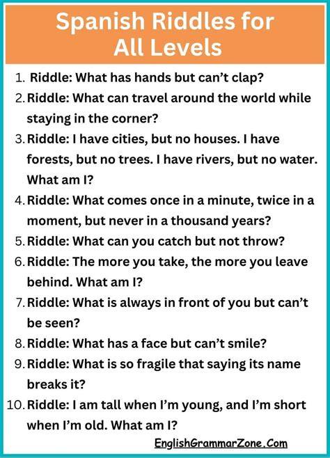 Riddles In Spanish For Kids