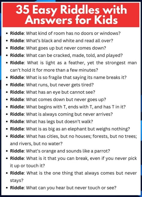 Riddles With Answers For Kids