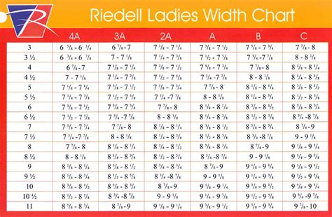 Riedell Skates Sizing Chart
