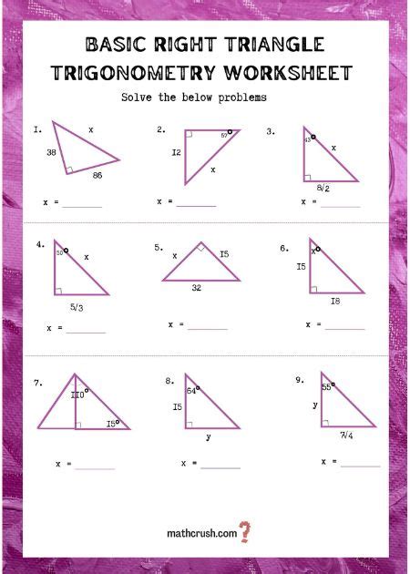 Right Triangle Trig Worksheet Answers Fresh Basics Trigonometry