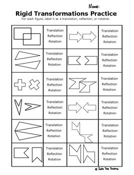 Rigid Transformations Worksheet