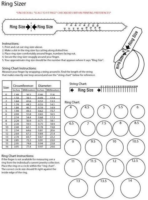 Ring Size Chart Online Printable