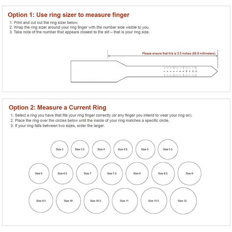 Ring Size Measurement Tool Printable