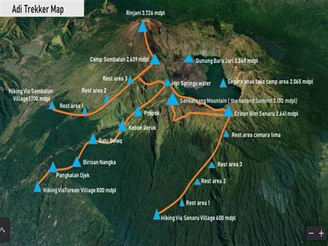 Rinjani Trek Route