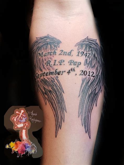 Rip Angel Tattoos With Wings