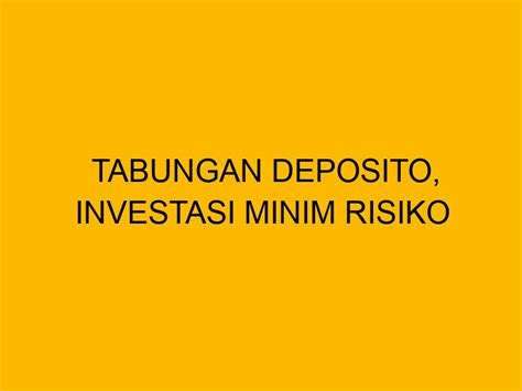 Risiko Investasi Deposito