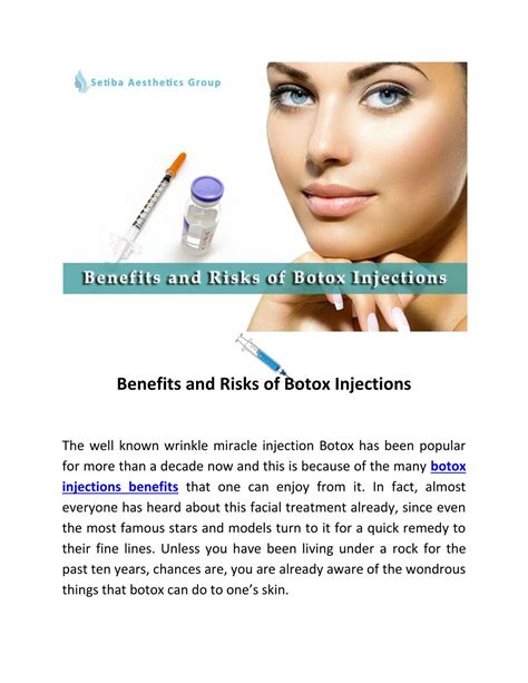 Risks and Benefits of Botox