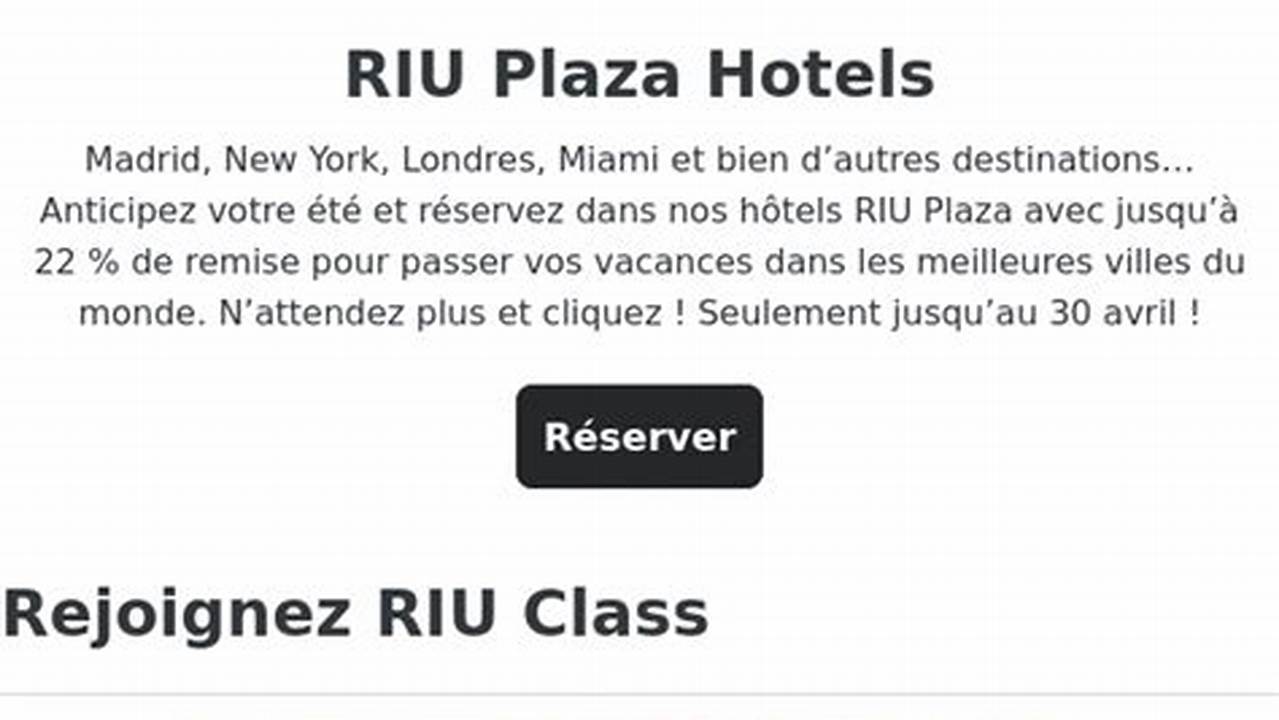 Riu Promotion Code 2024