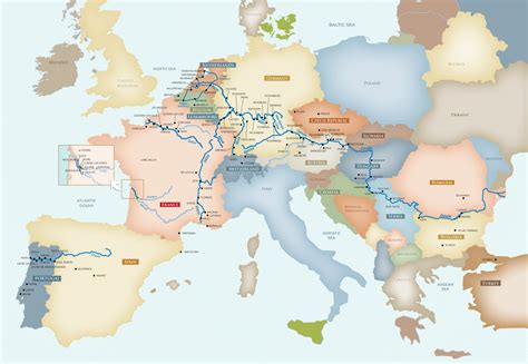 River Cruise Map Of Europe