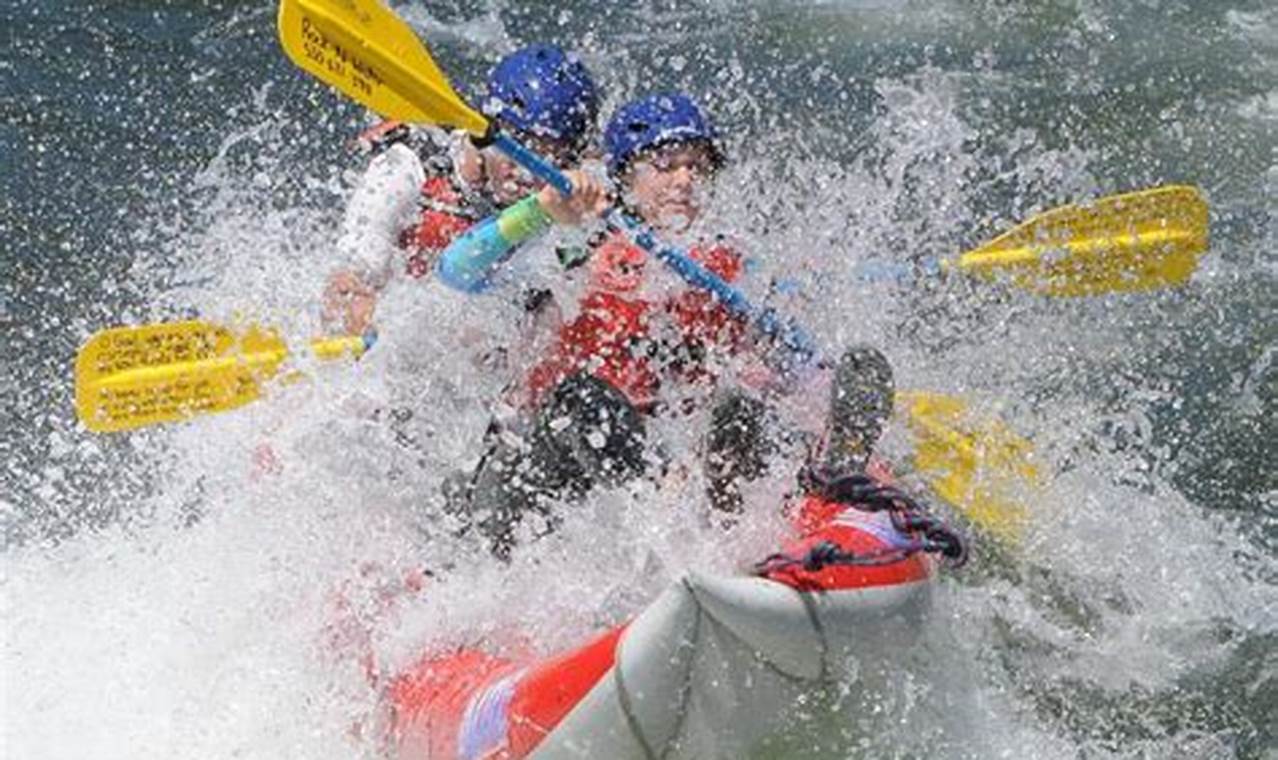 River rafting and kayaking for traveling children