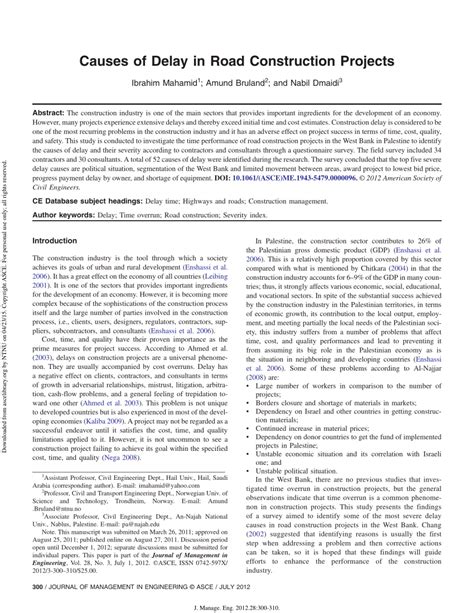 Road Construction Delay