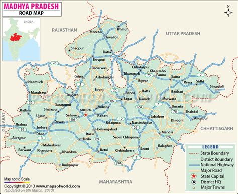 Madhya Pradesh Rail Network Map Map, Madhya pradesh, Location map