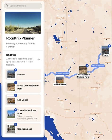 Roadtrip Planner Map