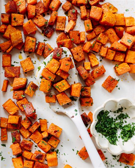Roasted Sweet Potato Cubes
