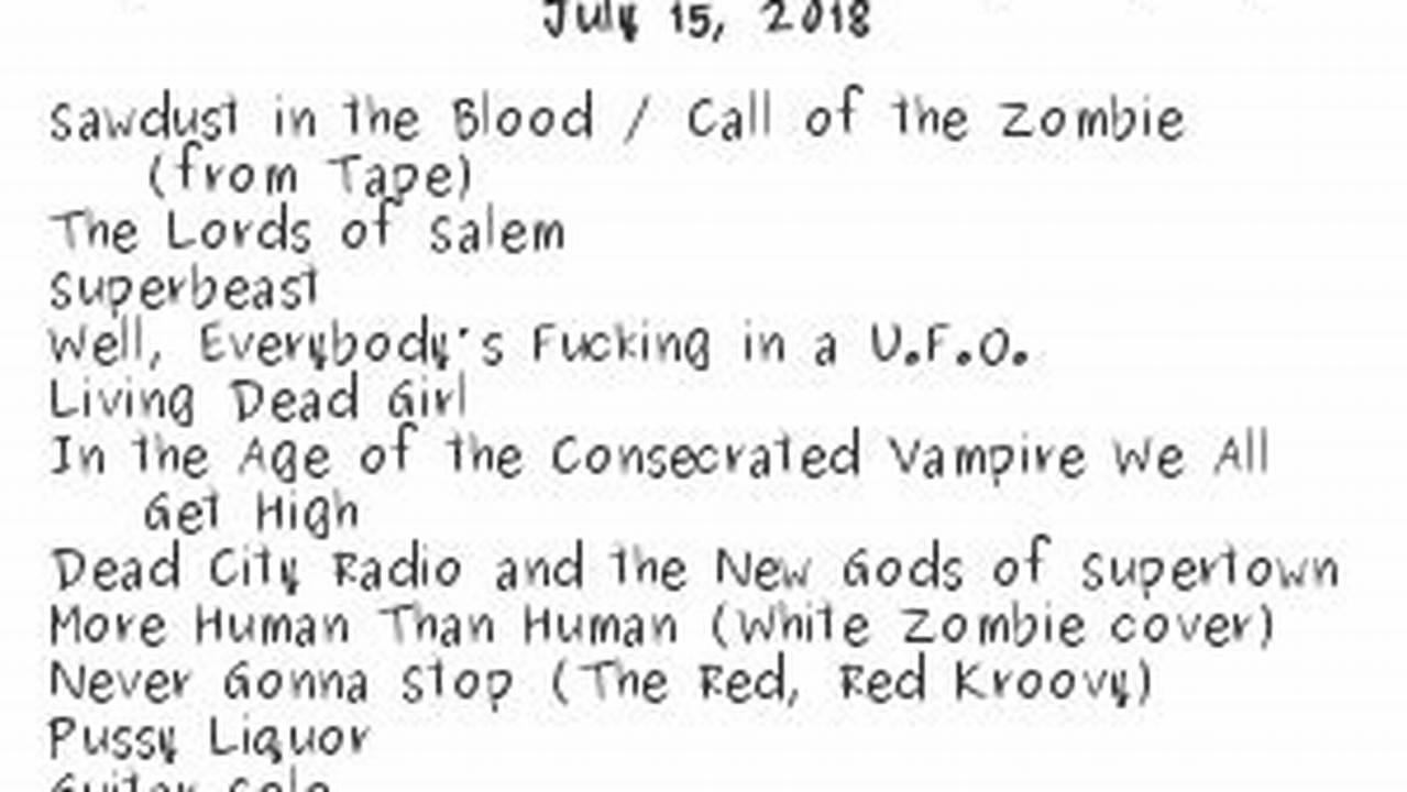 Rob Zombie Setlist August 2024
