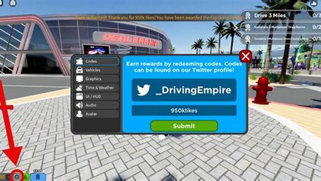 Roblox Driving Empire Codes 2024 June