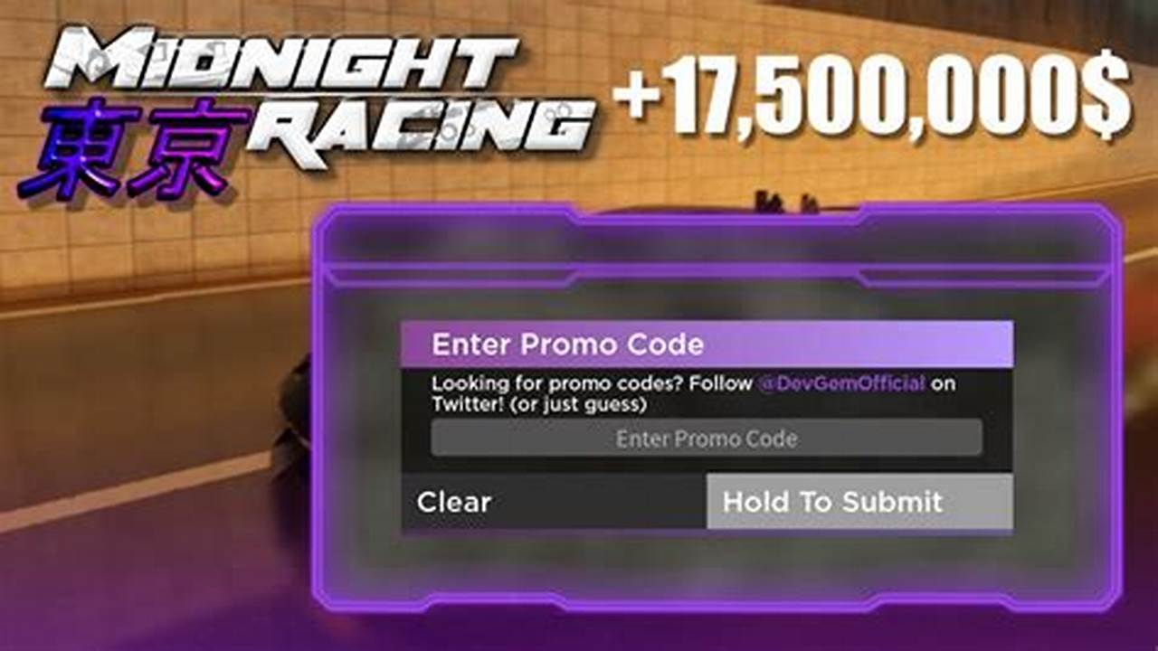 Roblox Midnight Racing Tokyo Codes 2024