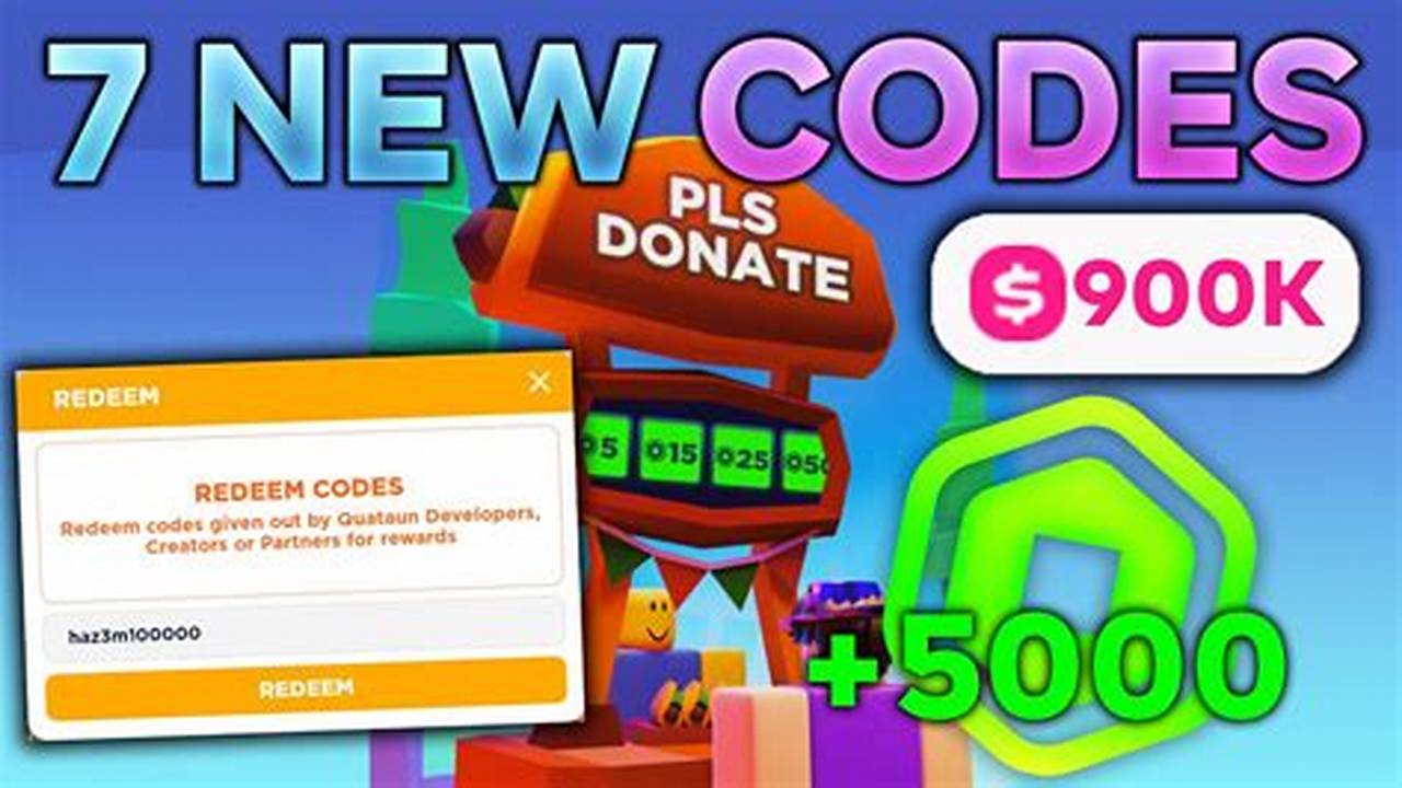 Roblox Pls Donate Codes For Robux 2024 June