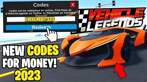 Roblox: Codes Vehicle Legends Julho 2023 - Alucare