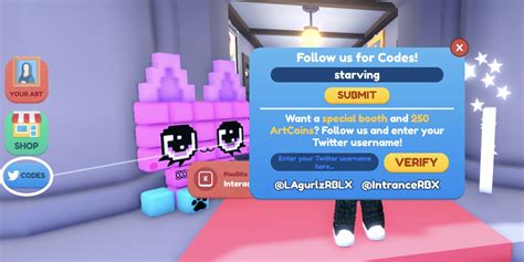 Roblox: Every Available Starving Artists Code
