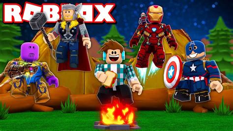 Roblox - ACAMPAMENTO MALUCO COM OS VINGADORES 
