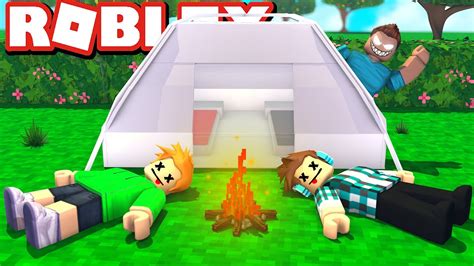 Roblox - O MALUCO VOLTOU NO ACAMPAMENTO !! ( Roblox 