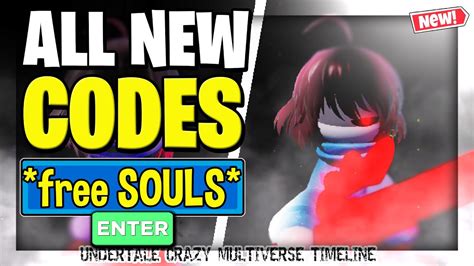 Roblox - Undertale Crazy Multiverse Timeline Codes - Free Soul 