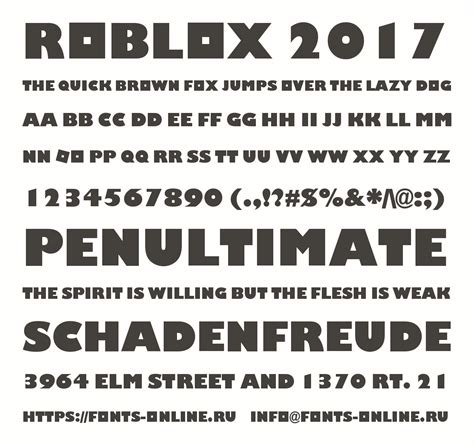 Roblox 2017 Font