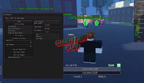 Roblox AniPhobia Script - ESP, Infinite Ammo, Teleports