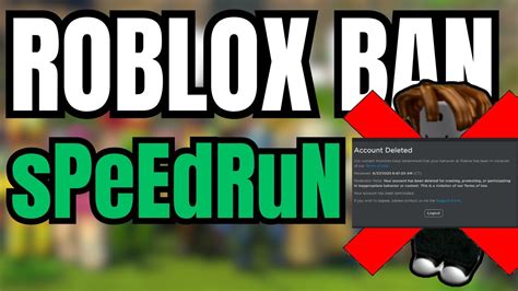 Roblox Ban Speedrun - YouTube