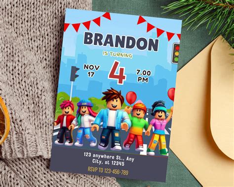 Roblox Birthday Invitation, Roblox Invitation, Roblox Birthday 
