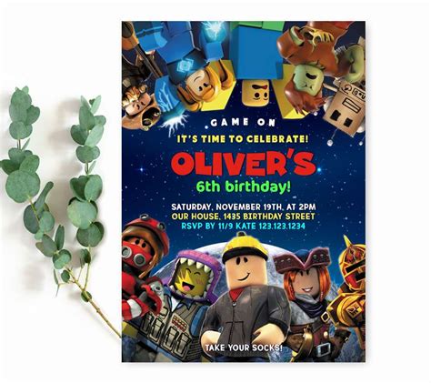 Roblox Birthday Invitation - Edit Yourself Online FREE Demo