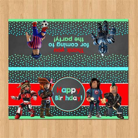 Roblox Birthday Treat Bag Topper Chalkboard Roblox Candy Bag 